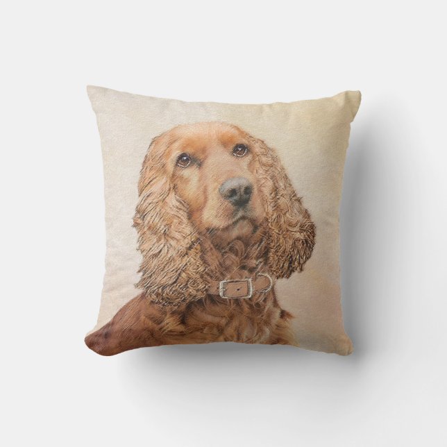 Coussin Anglais Cocker Peinture Espagnole - Art Chien orig (Recto)