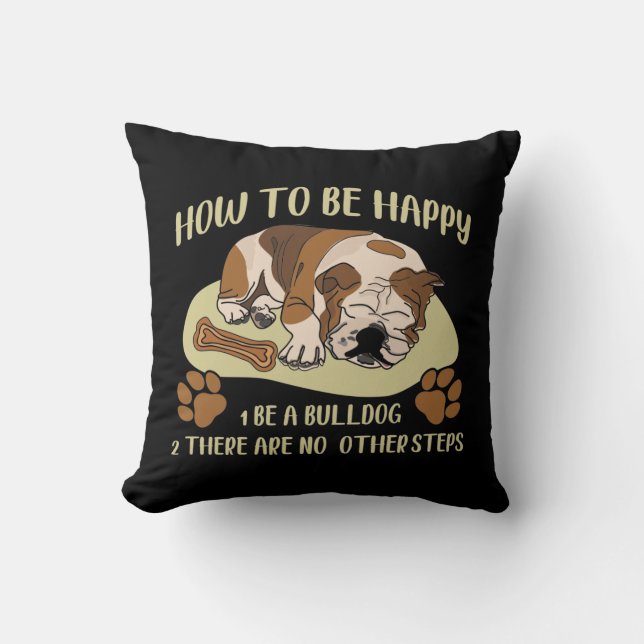 Coussin Anglais Propriétaire de Bulldog Amoureux des chien (Recto)