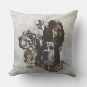 Coussin Anglais Setter, chasse à la bécasse