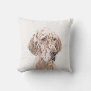 Coussin Anglais Setter Orange Belton Peinture Chien Art