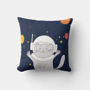 Coussin Animal Astronaut Chat Avec Casque Spatial Clipart 