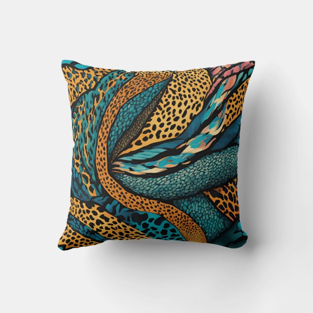 Coussin Animal Exotic Abstrait Design d'impression 5 (Verso)