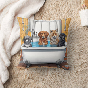 Coussin Animaux amusants dans le bain