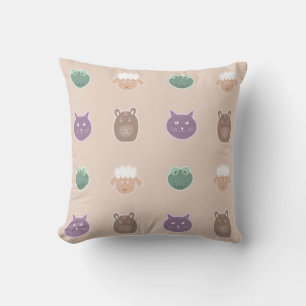 Coussin animaux amusants motif