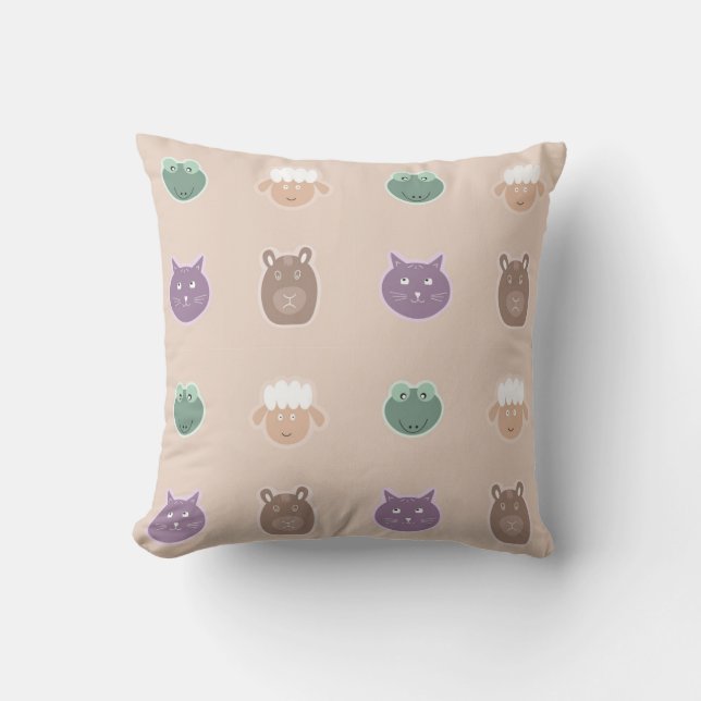 Coussin animaux amusants motif (Recto)