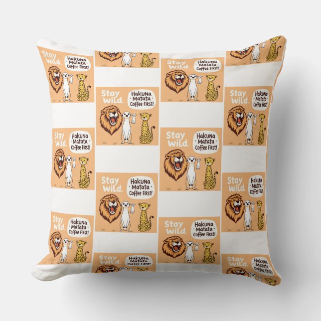 Coussin Animaux amusants Safari Thème (Recto)