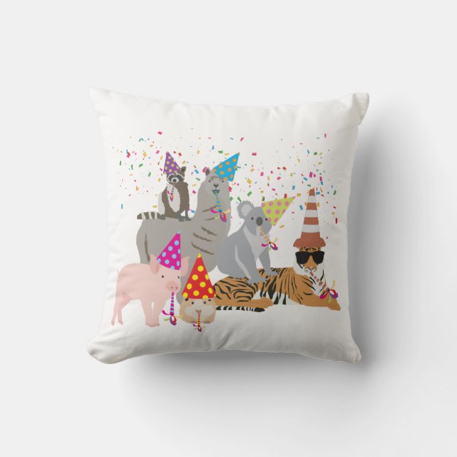 Coussin Animaux - Beaux animaux ayant une fête (Recto)