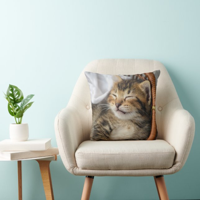 Coussin Animaux de bébés cutest | Cute Tabby Chat Dormir (Chaise)