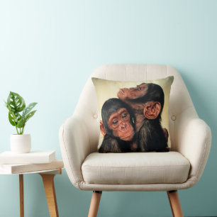 Coussin Animaux de bébés cutest Hug de chimpanzé