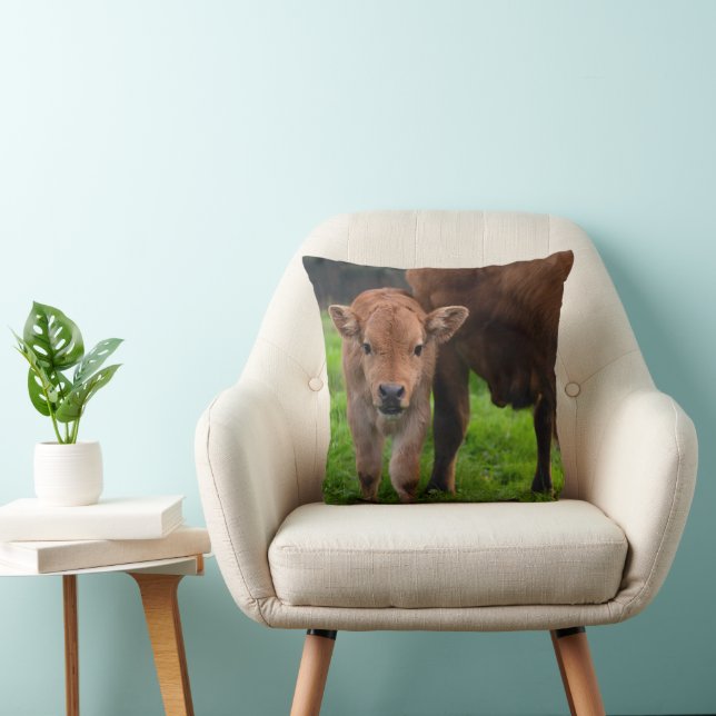 Coussin Animaux de bébés cutest | Vache et veau (Chaise)