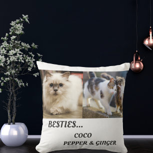 Coussin Animaux de compagnie amis Photo Collage & Noms Cha