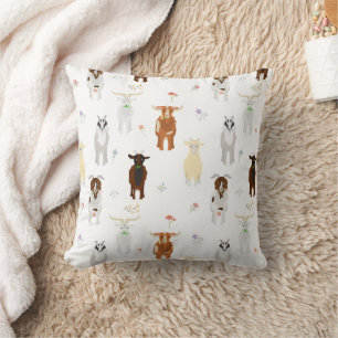Coussin Animaux de ferme de chèvres mignons