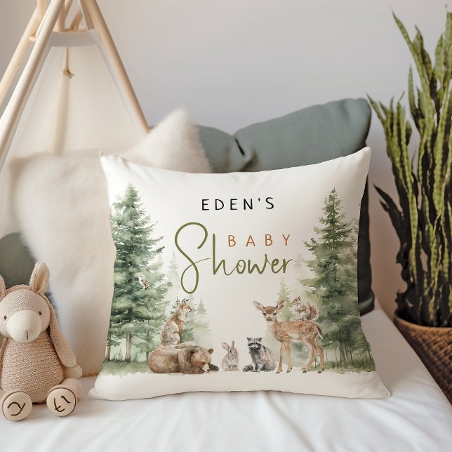 Coussin Animaux de la forêt Baby Shower (Créateur téléchargé)