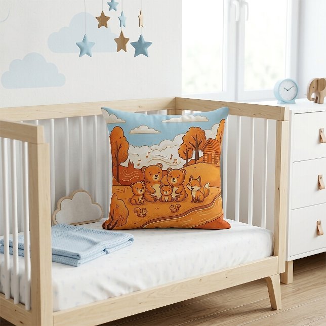 Coussin Animaux de la forêt d'automne (Créateur téléchargé)