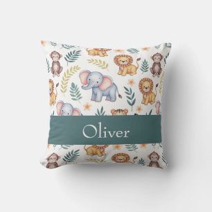 Coussin Animaux de la Jungle Eléphants et Lions personnali