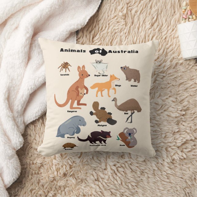 Coussin Animaux de l'Australie faune australienne (Couverture)