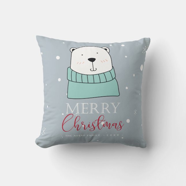 Coussin Animaux de Noël personnalisés (Recto)