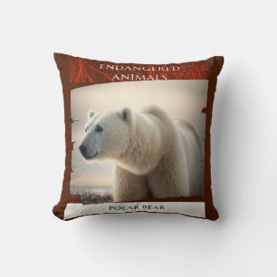 Coussin Animaux en voie de disparition - Ours polaire