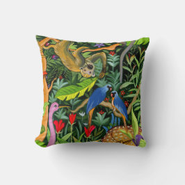 Coussin Animaux fantaisistes de la forêt d'art