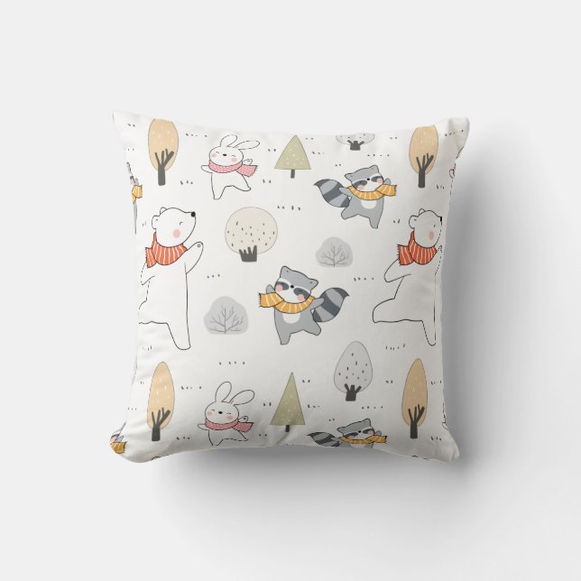 Coussin Animaux forestiers adorables (Recto)