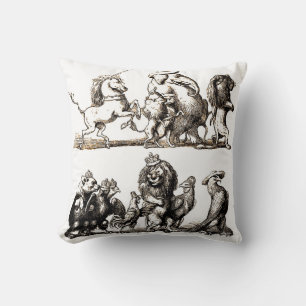 Coussin Animaux Mignons Art Licorne Éléphant Lion Zoo
