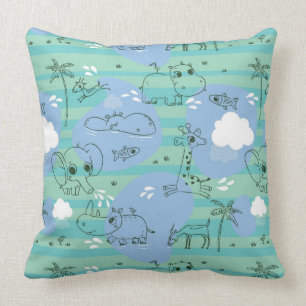 Coussin Animaux mignons jouant avec de l'eau 3
