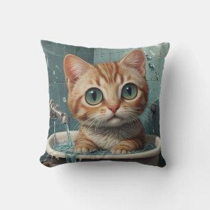 Coussin Animaux prenant un bain amusant