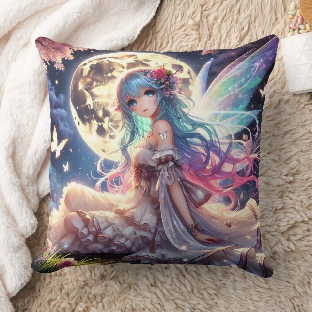 Coussin Anime Girl Moon Fairy Princesse dans le jardin (Couverture)