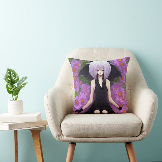 Coussin Anime Goth Bat Girl (Chaise)