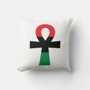Coussin Ankh rouge, noir et vert