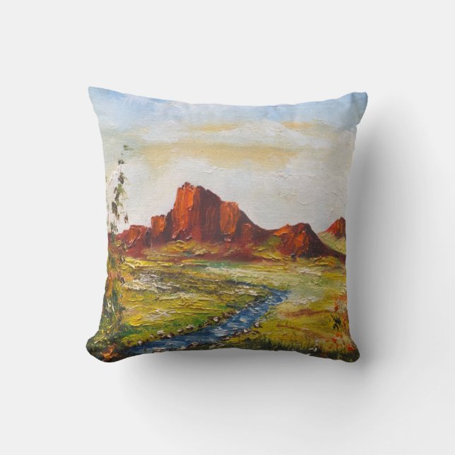 Coussin Ann Hayes Peinture Red Rock Canyan (Recto)