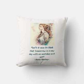 Coussin Anne de Green Gables en aquarelle