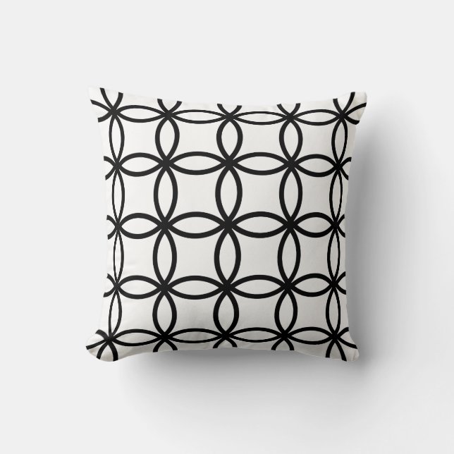 Coussin Anneaux blancs et noirs (Recto)