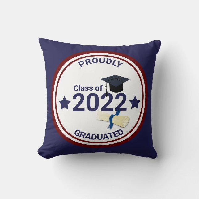 Coussin Année de diplôme classe élégante de 2022 (Recto)