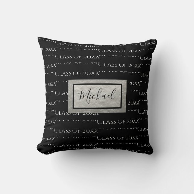 Coussin Année d'obtention du diplôme Nom Classe de script  (Recto)
