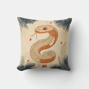 Coussin Année du serpent Majestic Cobra Double Bonheur