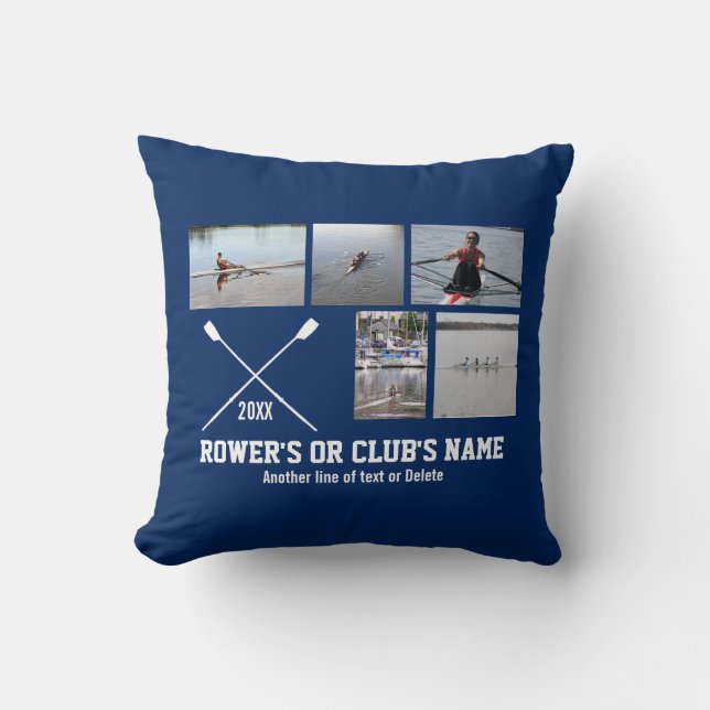 Coussin Année personnalisée de nom de club de rameur (Recto)