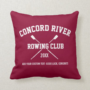 Coussin Année personnalisée de nom d'équipe d'avirons d