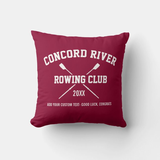 Coussin Année personnalisée de nom d'équipe d'avirons de (Recto)