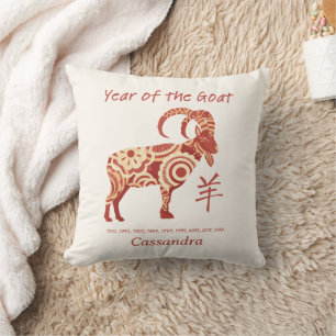 Coussin Année Zodiaque Chinoise Du Signe Animal De Chèvre