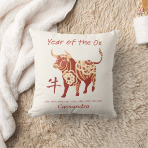 Coussin Année Zodiaque Chinoise Du Signe Animal Ox