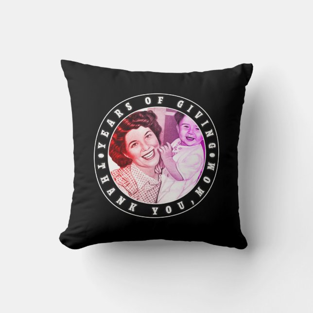 Coussin Années De Donner Merci, Maman | Meilleur cadeau po (Recto)