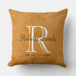 Coussin Anniversaire bronzé de monogramme de cuir de Faux