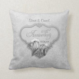 Coussin Anniversaire de Calla Lily Silver - Personnaliser
