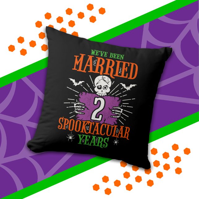 Coussin Anniversaire de Halloween Spooktacular 2ème Mariag (Créateur téléchargé)