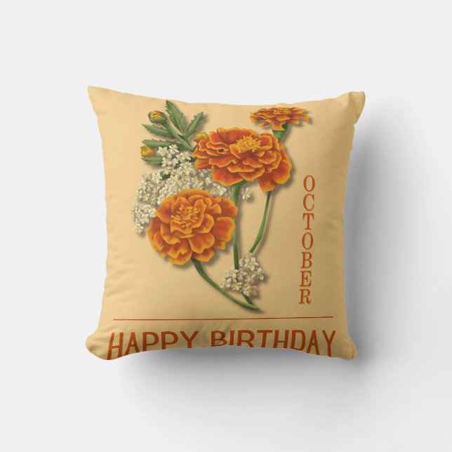 Coussin Anniversaire d'octobre (Recto)