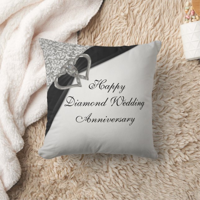 Coussin Anniversaire du Mariage de diamant Jeu d'oreiller (Couverture)