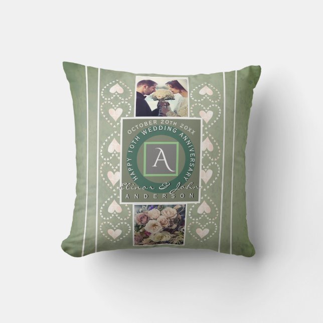 Coussin "Anniversaire heureux" 2 photos faites sur (Recto)