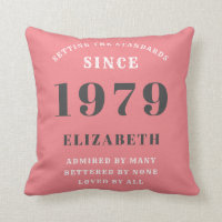 Anniversaire personnalisé 1979 Mignonne rose gris