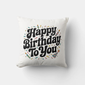 Coussin Anniversaire Rétro Confettis